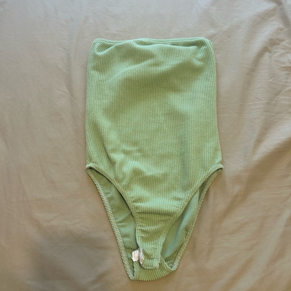 Nasty Gal Mint Ribbed Bodysuit